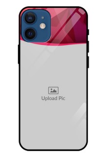 Iphone 12 Mini Custom Glass Mobile Case  - Red Abstract Design