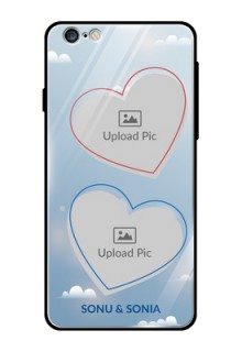 Apple iPhone 6 Plus Custom Glass Mobile Case  - Blue Color Couple Design 