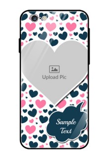 Apple iPhone 6 Custom Glass Phone Case  - Pink & Blue Heart Design