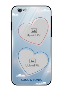 Apple iPhone 6s Custom Glass Mobile Case  - Blue Color Couple Design 