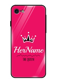 Iphone 7 Glass Phone Case Queen with Name