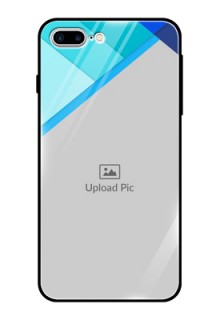 Apple iPhone 8 Plus Custom Glass Phone Case  - Blue Pattern Design