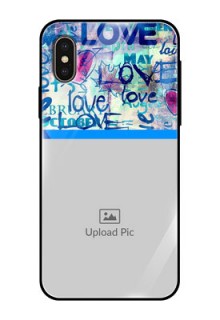 Apple iPhone X Custom Glass Mobile Case  - Colorful Love Design