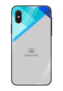 Apple iPhone X Custom Glass Phone Case  - Blue Pattern Design