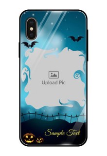 Apple iPhone X Custom Glass Phone Case  - Halloween frame design