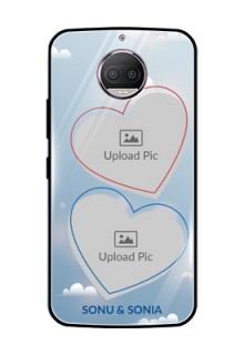 Moto G5s Plus Custom Glass Mobile Case  - Blue Color Couple Design 
