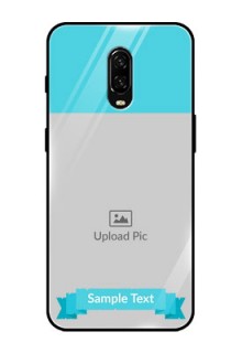 OnePlus 6T Personalized Glass Phone Case  - Simple Blue Color Design