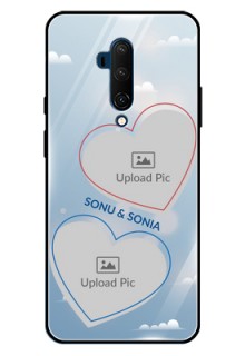 Oneplus 7T Pro Custom Glass Mobile Case  - Blue Color Couple Design 