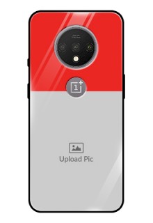 OnePlus 7T Custom Glass Phone Case  - Simple Red Color Design