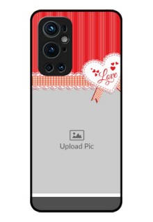 Oneplus 9 Pro 5G Custom Glass Mobile Case - Red Love Pattern Design
