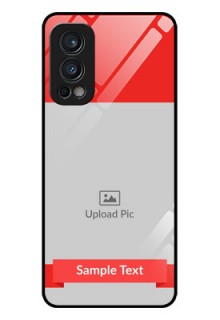 Oneplus Nord 2 5G Custom Glass Phone Case  - Simple Red Color Design