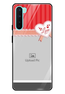 Oneplus Nord 5G Custom Glass Mobile Case  - Red Love Pattern Design