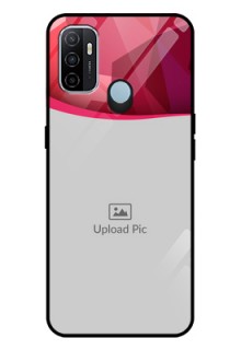 Oppo A53 Custom Glass Mobile Case  - Red Abstract Design