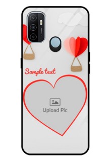 Oppo A53 Custom Glass Mobile Case  - Parachute Love Design