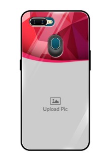 Oppo A5s Custom Glass Mobile Case  - Red Abstract Design