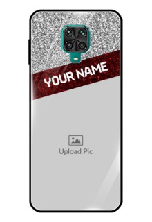 Poco M2 Pro Personalized Glass Phone Case  - Image Holder with Glitter Strip Design