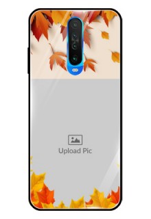 Poco X2 Photo Printing on Glass Case  - Autumn Maple Leaves Design