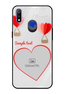 Realme 3 Custom Glass Mobile Case  - Parachute Love Design
