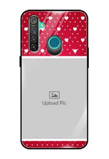 Realme 5 Pro Photo Printing on Glass Case  - Hearts Mobile Case Design