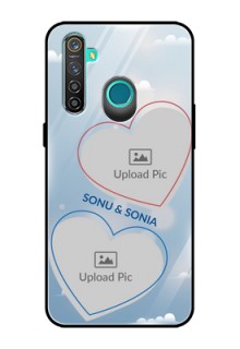 Realme 5 Pro Custom Glass Mobile Case  - Blue Color Couple Design 