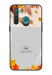Realme 5 Pro Photo Printing on Glass Case  - Autumn Maple Leaves Design