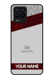 Realme 8 Pro Personalized Glass Phone Case - Image Holder with Glitter Strip Design