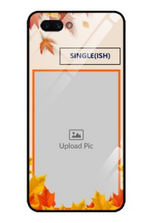Realme C1 2019 Photo Printing on Glass Case  - Autumn Maple Leaves Design
