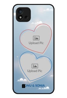 Realme C11 2021 Custom Glass Mobile Case - Blue Color Couple Design 