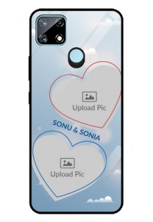 Realme Narzo 20 Custom Glass Mobile Case  - Blue Color Couple Design 