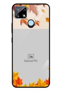 Realme Narzo 20 Photo Printing on Glass Case  - Autumn Maple Leaves Design