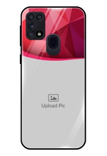 Galaxy A21s Custom Glass Mobile Case  - Red Abstract Design