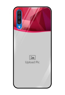 Galaxy A30s Custom Glass Mobile Case  - Red Abstract Design