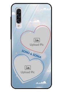 Samsung Galaxy A70s Custom Glass Mobile Case  - Blue Color Couple Design 
