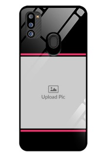 Galaxy M21 2021 Edition Custom Glass Mobile Case - with Add Text Design