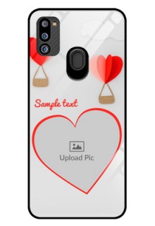 Galaxy M21 2021 Edition Custom Glass Mobile Case - Parachute Love Design