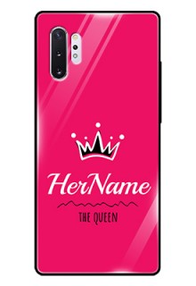Galaxy Note 10 Plus Glass Phone Case Queen with Name
