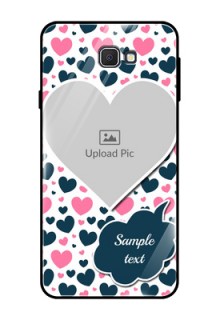 Galaxy On Nxt Custom Glass Phone Case  - Pink & Blue Heart Design