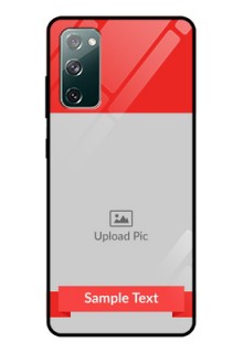 Galaxy S20 Fe Custom Glass Phone Case  - Simple Red Color Design