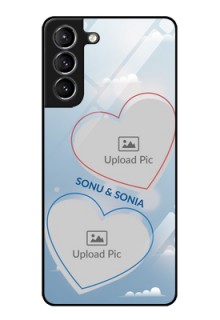 Galaxy s21 Plus Custom Glass Mobile Case  - Blue Color Couple Design 