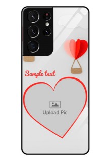 Galaxy S21 Ultra Custom Glass Mobile Case  - Parachute Love Design