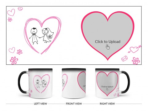 Couple In Wedding Celebrations Design On Magic Black Mug
