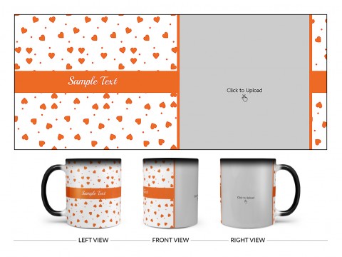 Heart Symbols Pattern Background Design On Magic Black Mug