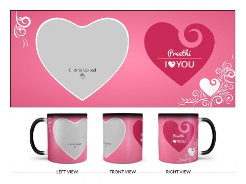 I Love You Design On Magic Black Mug