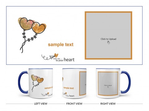 Take Me To Your Heart Quote Design On Dual Tone Blue Mug Take Me To Your Heart Quote Design On Dual Tone Blue Mug