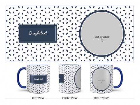 Flower Petals Pattern Background Design On Dual Tone Blue Mug