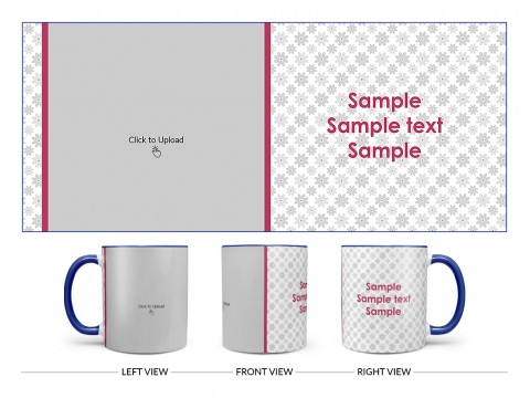 Flower Patten Background Design On Dual Tone Blue Mug