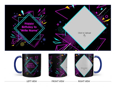 Friend Birthday Colourful DJ Background Design On Dual Tone Blue Mug