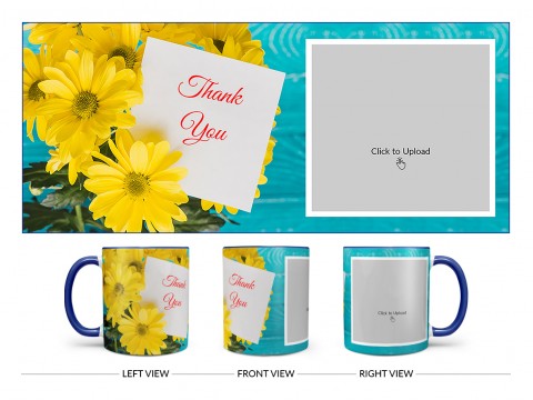 Thank You Design On Dual Tone Blue Mug Thank You Design On Dual Tone Blue Mug