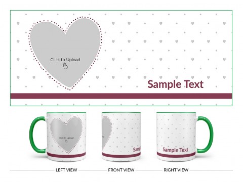 Love Symbol & Dotted Pattern Background Design On Dual Tone Green Mug Love Symbol & Dotted Pattern Background Design On Dual Tone Green Mug