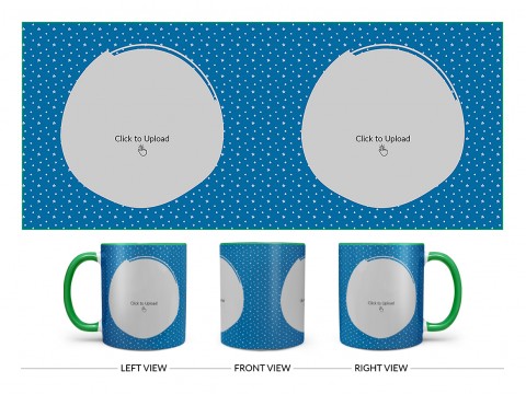 Dark Blue Background With Stars Pattern Design On Dual Tone Green Mug